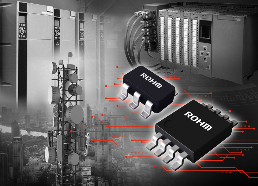 Con los nuevos circuitos integrados amplificadores para detección de corriente (current sense) con una precisión de ±1 % de ROHM se reduce el área de montaje en aproximadamente un 46 % con respecto a las configuraciones convencionales